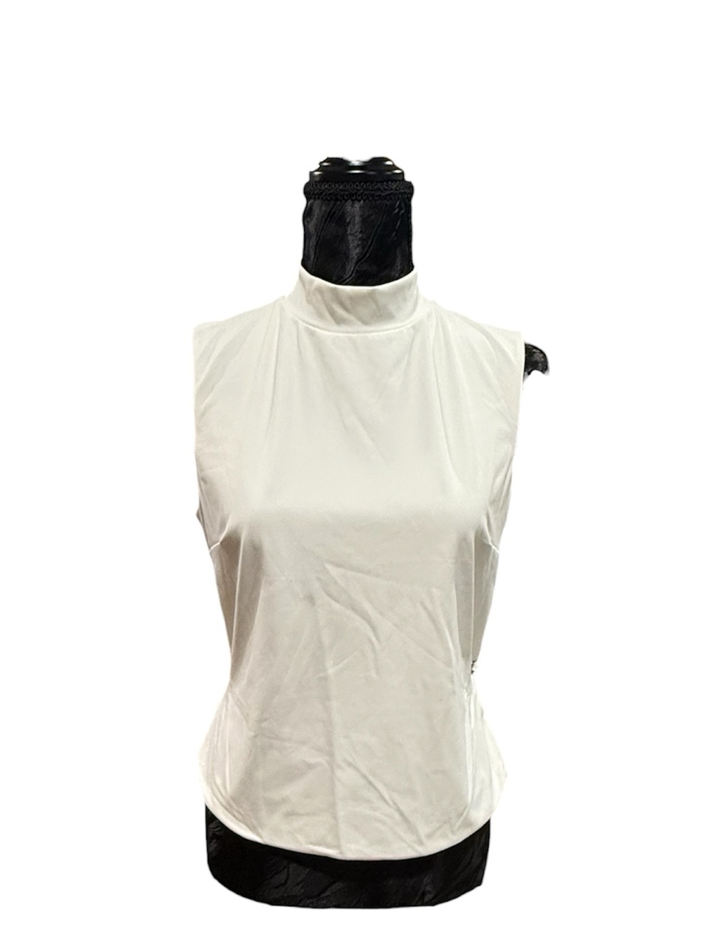 Fashion Nova White Sleeveless Mock Neck Tank Top